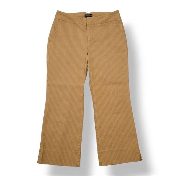 Vintage Y2K Dockers Stretch Pinstriped Twill Khaki Crop Pants in Tan Size 6 - Picture 7 of 7